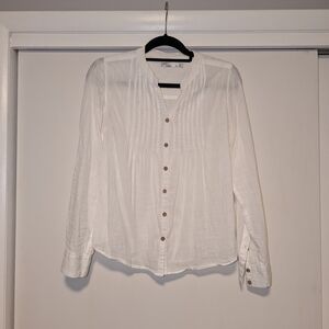 Prana Gauzy Boho White Button-Down Shirt